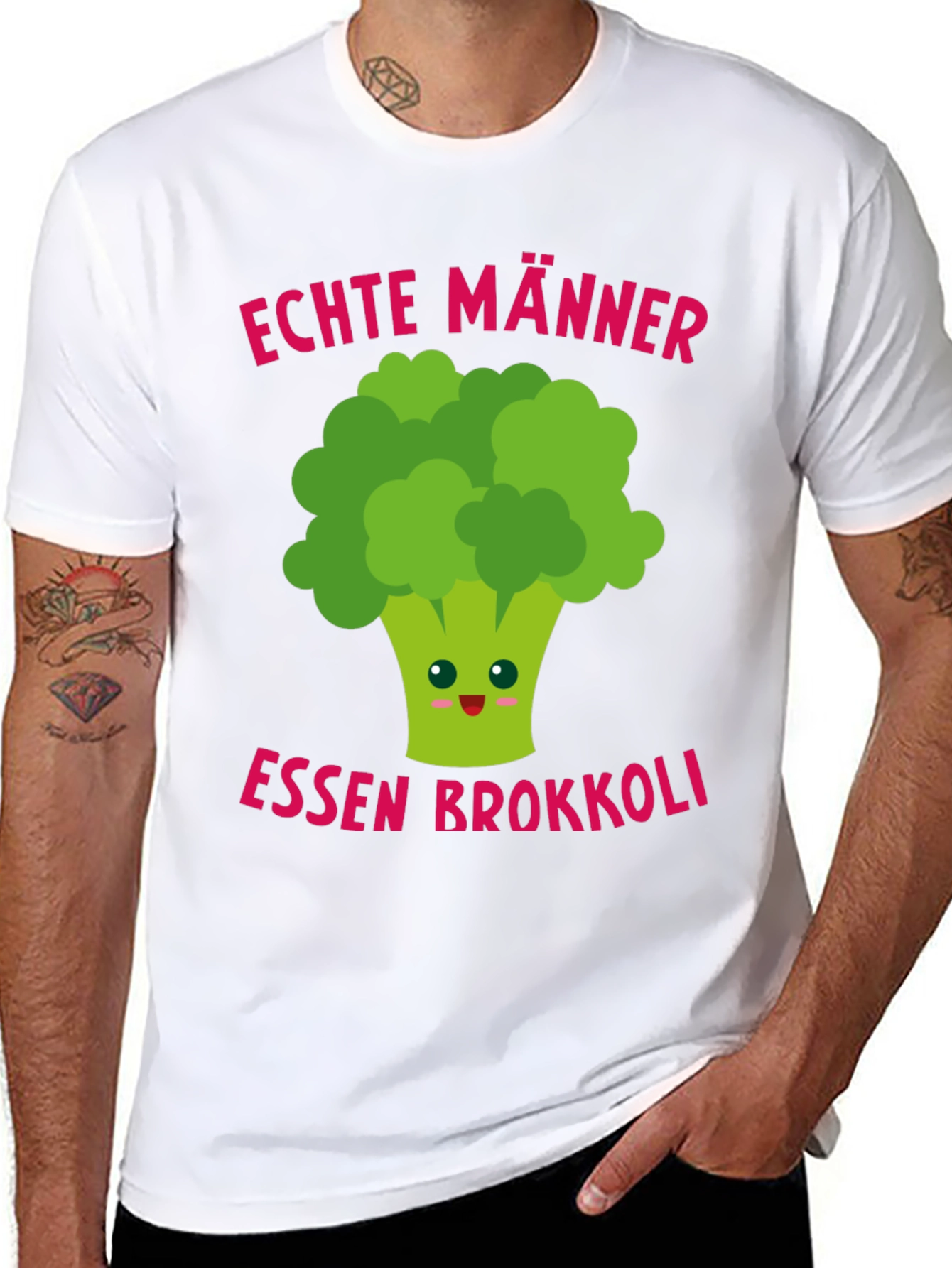 Funny Broccoli T-Shirt - Echte Männer Essen Brokkoli