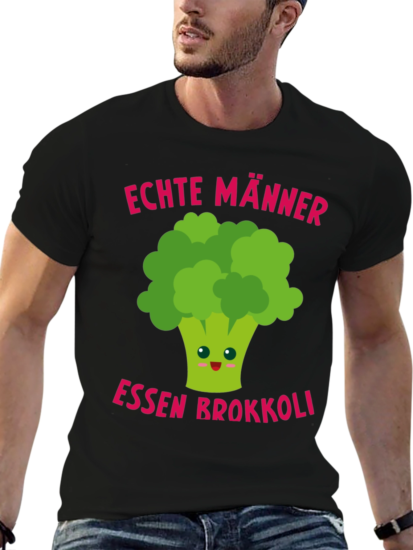 Funny Broccoli T-Shirt - Echte Männer Essen Brokkoli