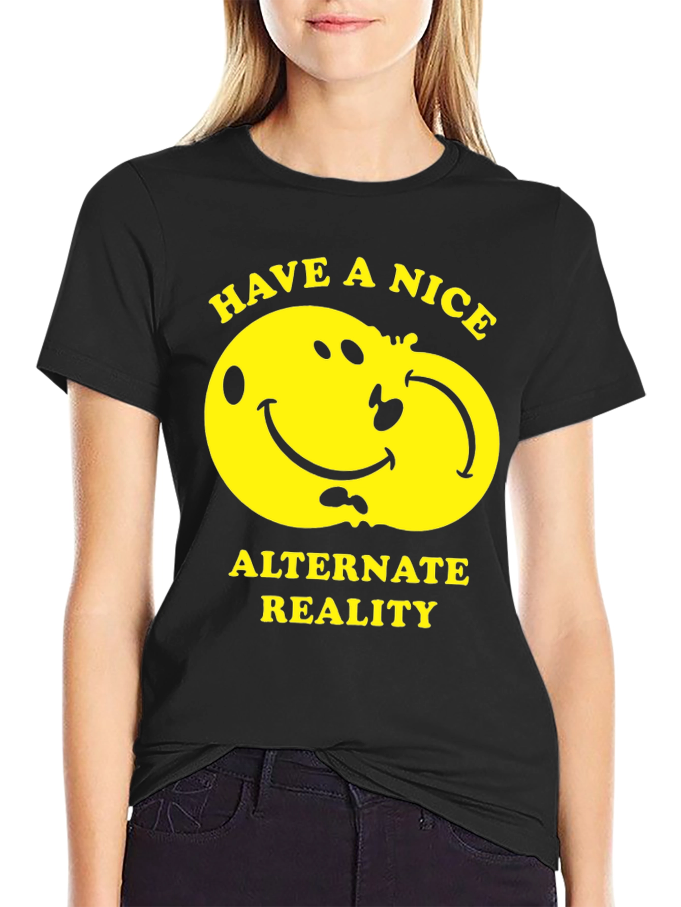 Alternate Reality Smiley Face Graphic Tee