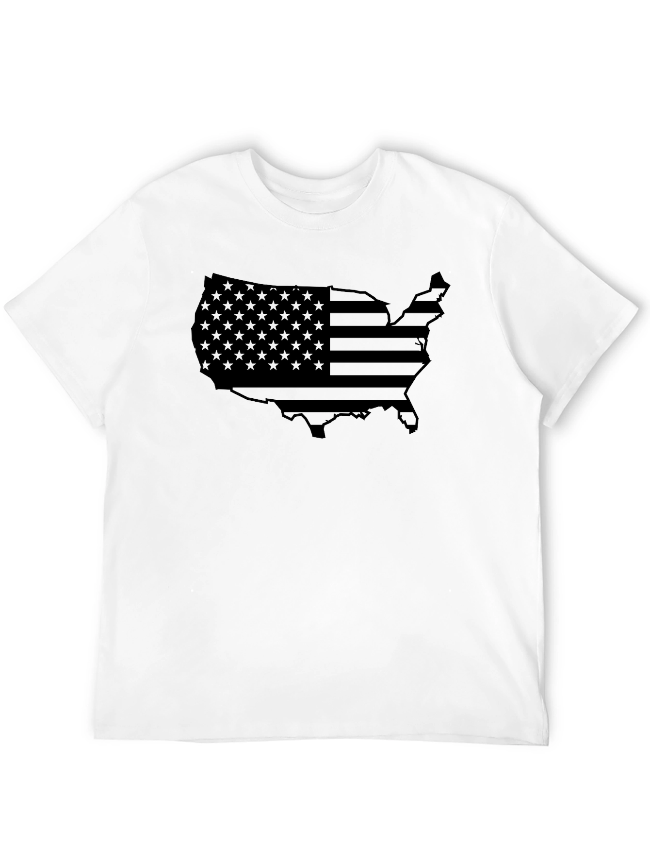 American Flag Map T-Shirt - Patriotic Black Tee