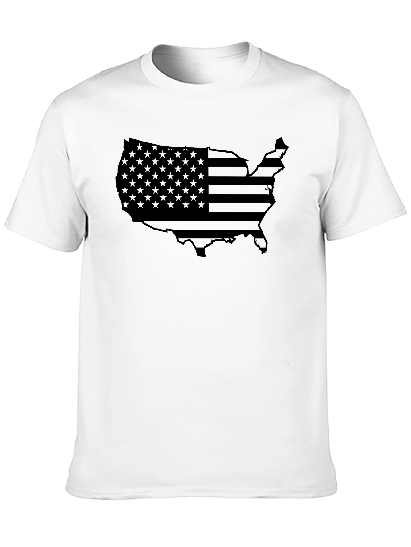 American Flag Map T-Shirt - Patriotic Black Tee