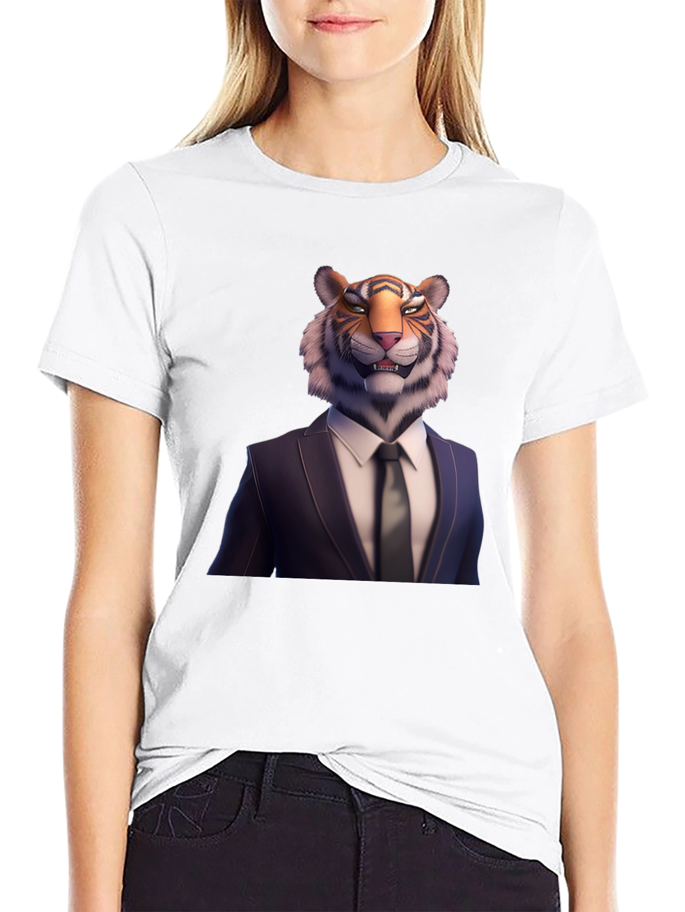 Tiger Head Suit T-Shirt | Unique Graphic Tee