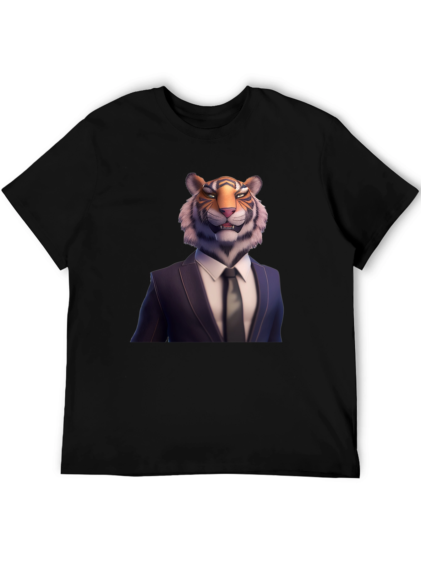 Tiger Head Suit T-Shirt | Unique Graphic Tee