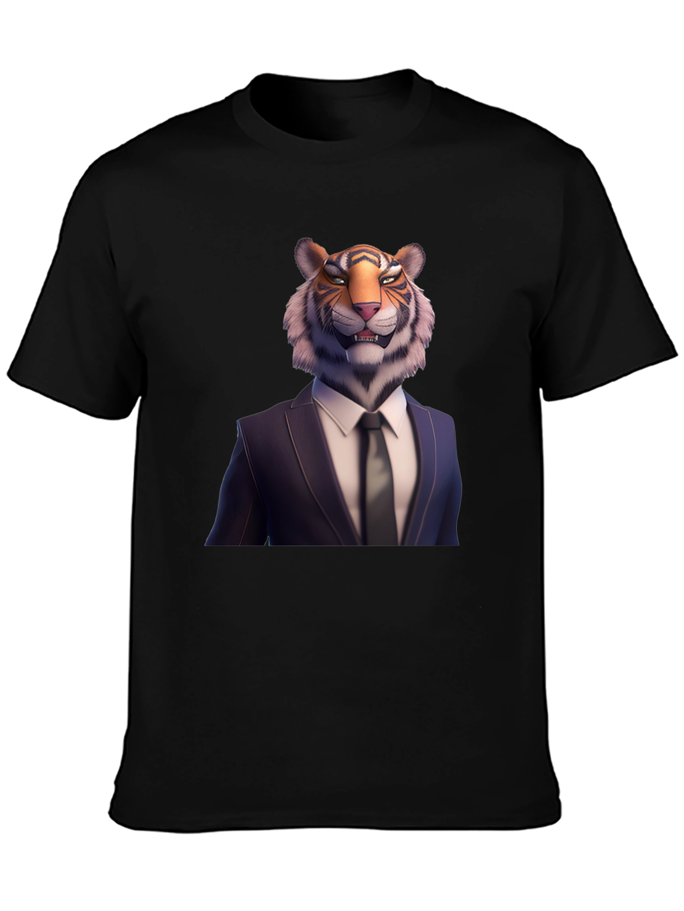 Tiger Head Suit T-Shirt | Unique Graphic Tee
