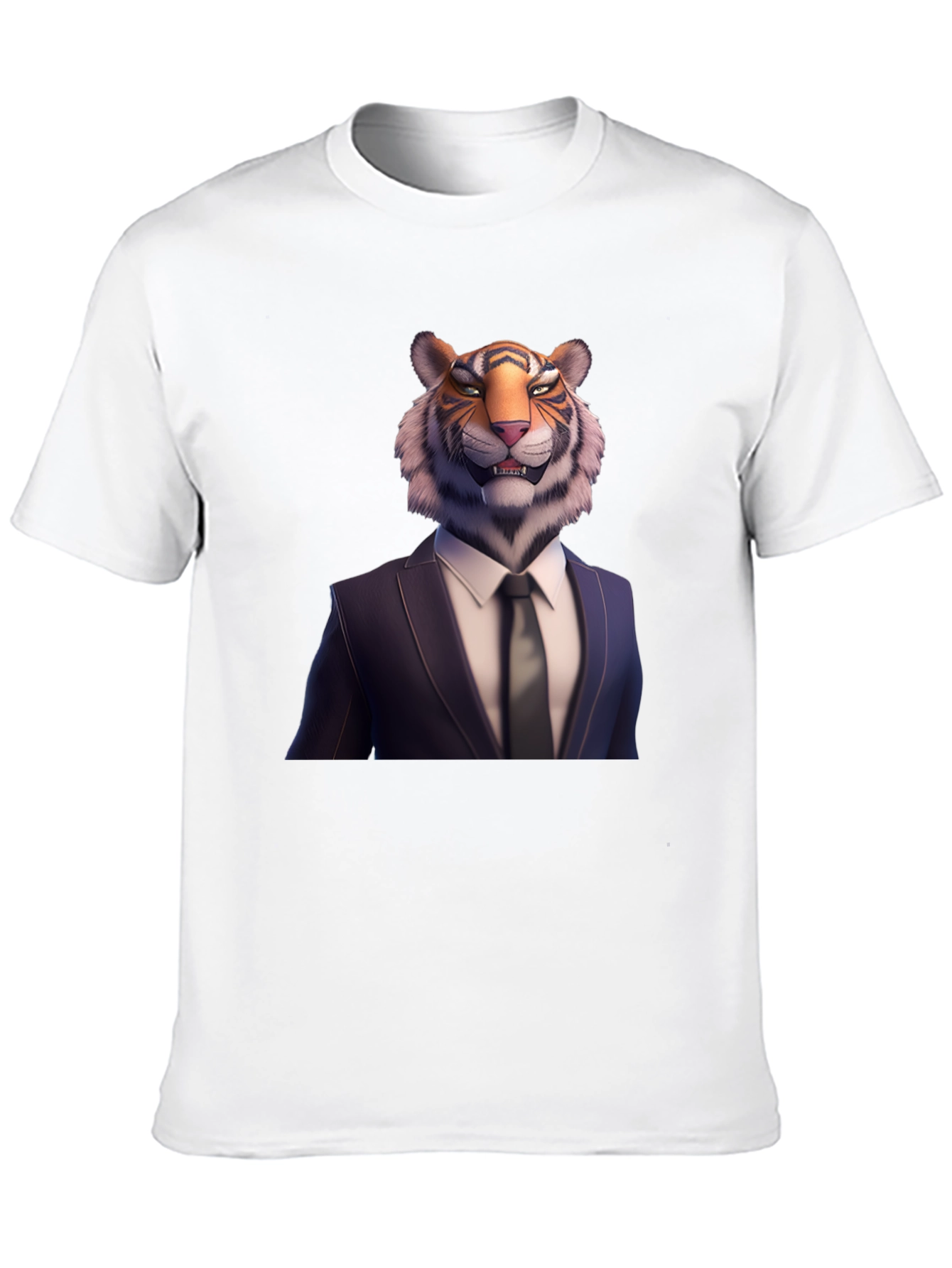 Tiger Head Suit T-Shirt | Unique Graphic Tee