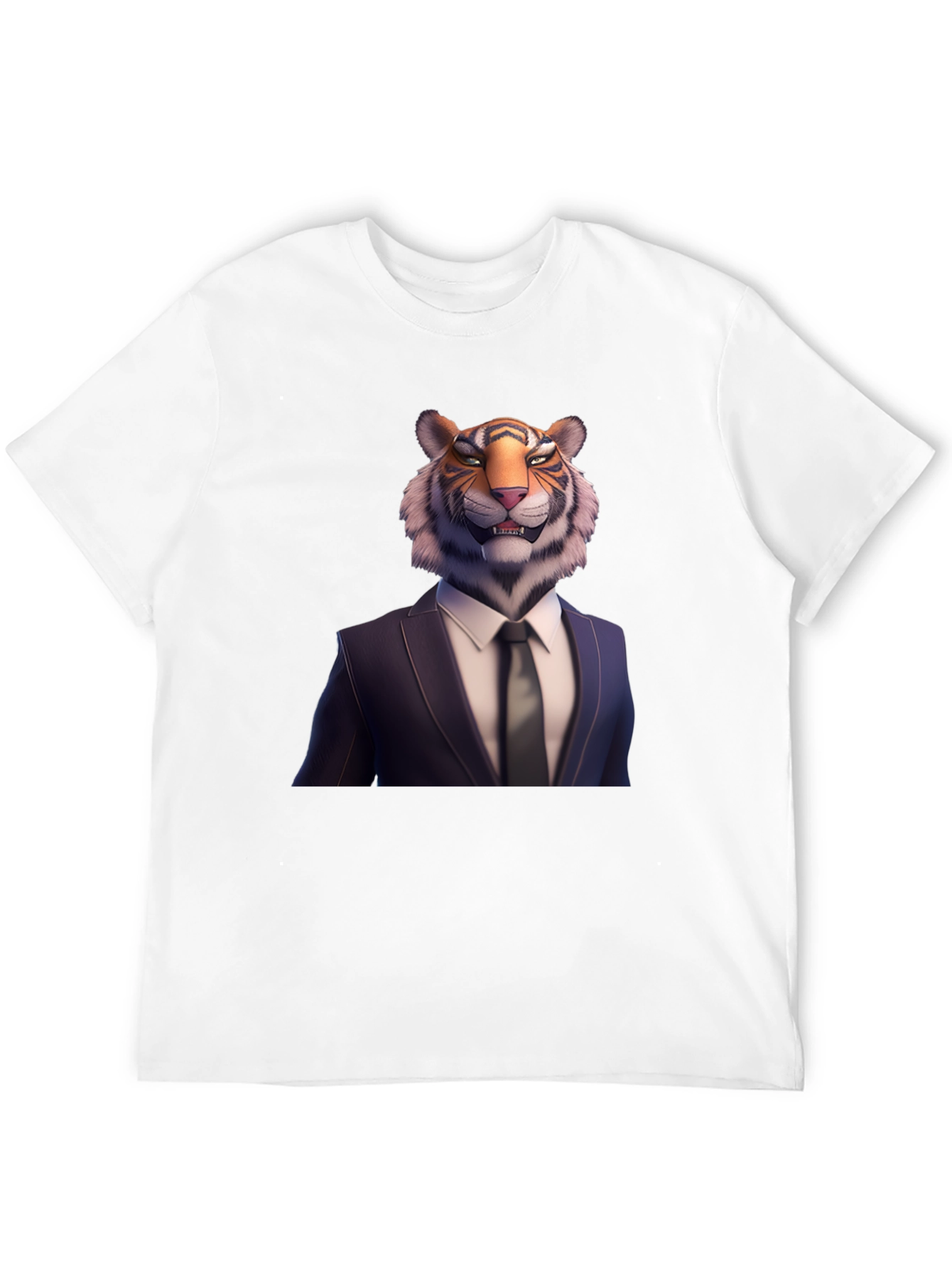 Tiger Head Suit T-Shirt | Unique Graphic Tee