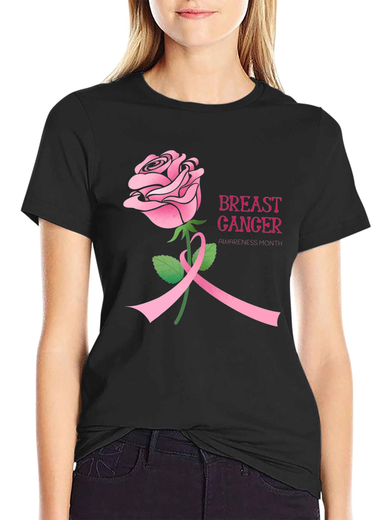 Breast Cancer Awareness Rose T-Shirt
