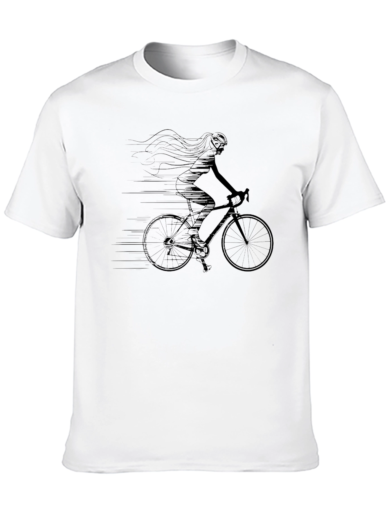 Women Cyclist Graphic Tee - Black T-Shirt