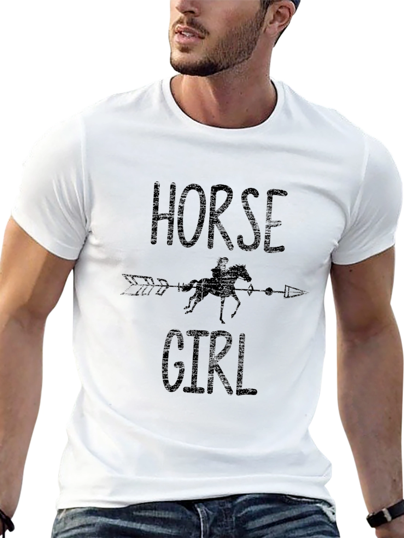 Horse Girl Graphic Tee - Equestrian Arrow Design