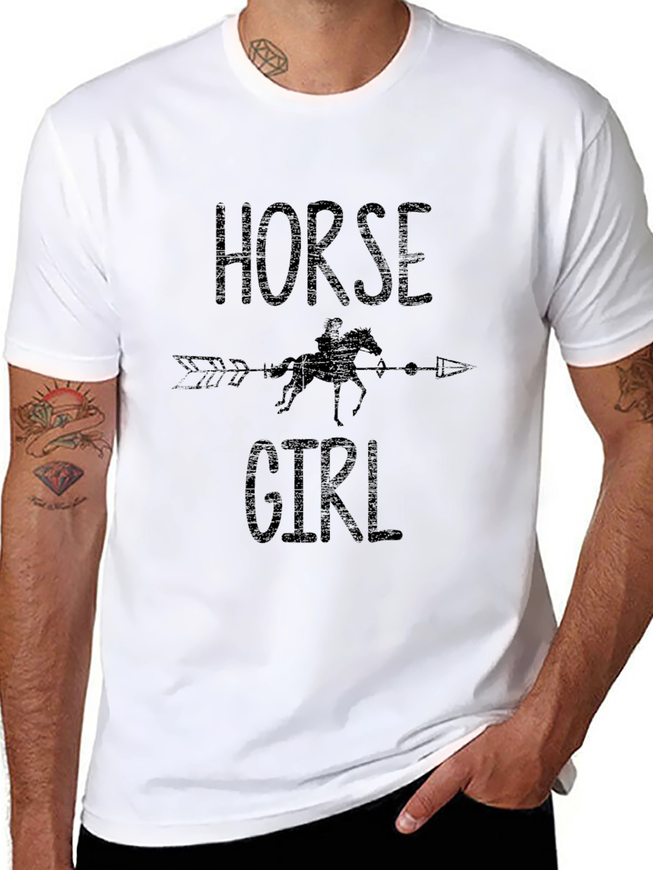 Horse Girl Graphic Tee - Equestrian Arrow Design