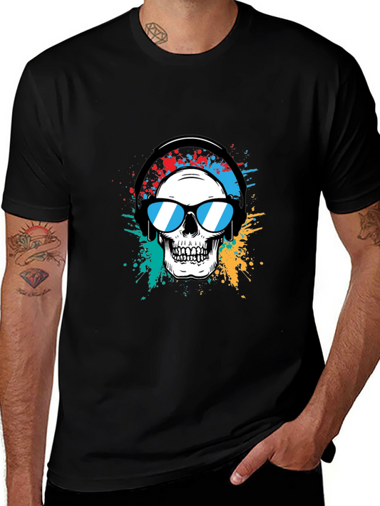 Skull Graphic Tee - Headphones & Shades