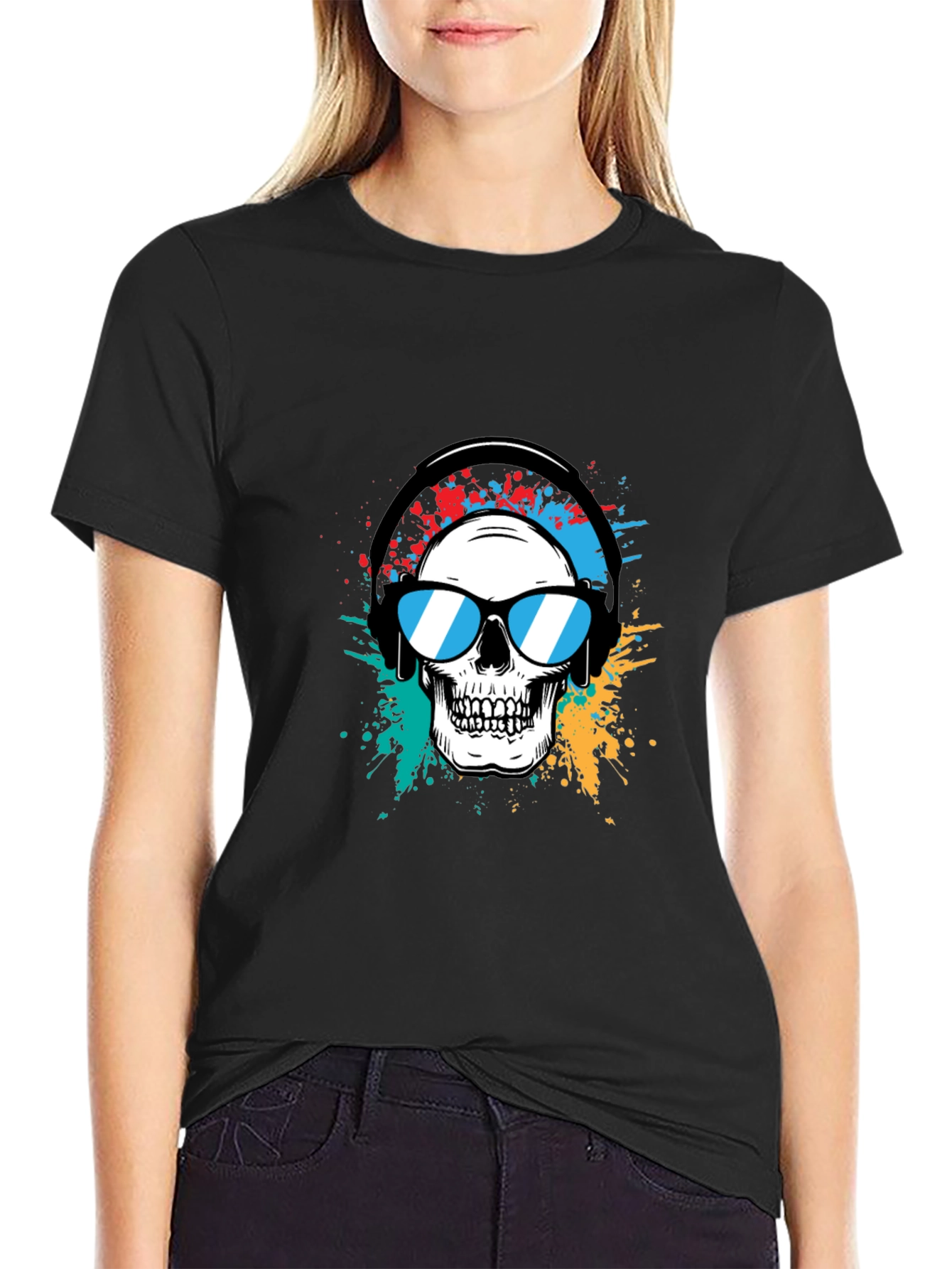 Skull Graphic Tee - Headphones & Shades