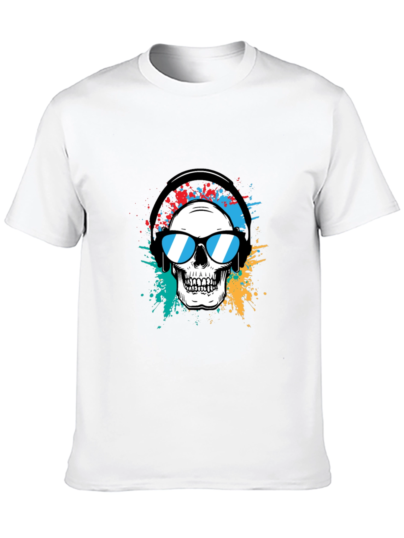 Skull Graphic Tee - Headphones & Shades