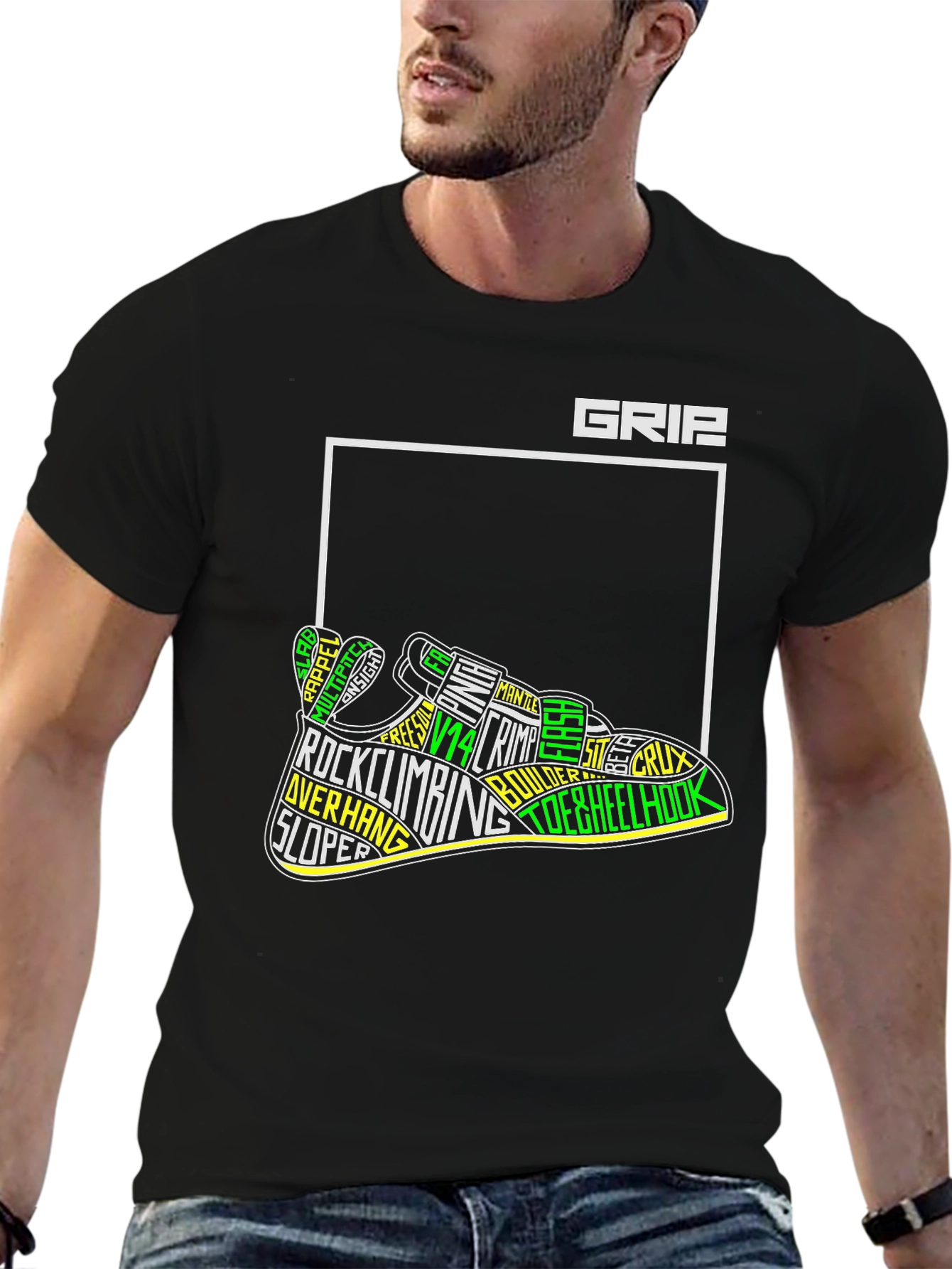 Grip Rock Climbing T-Shirt - Black