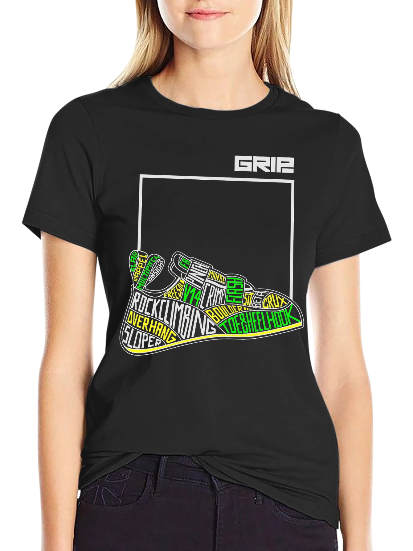 Grip Rock Climbing T-Shirt - Black