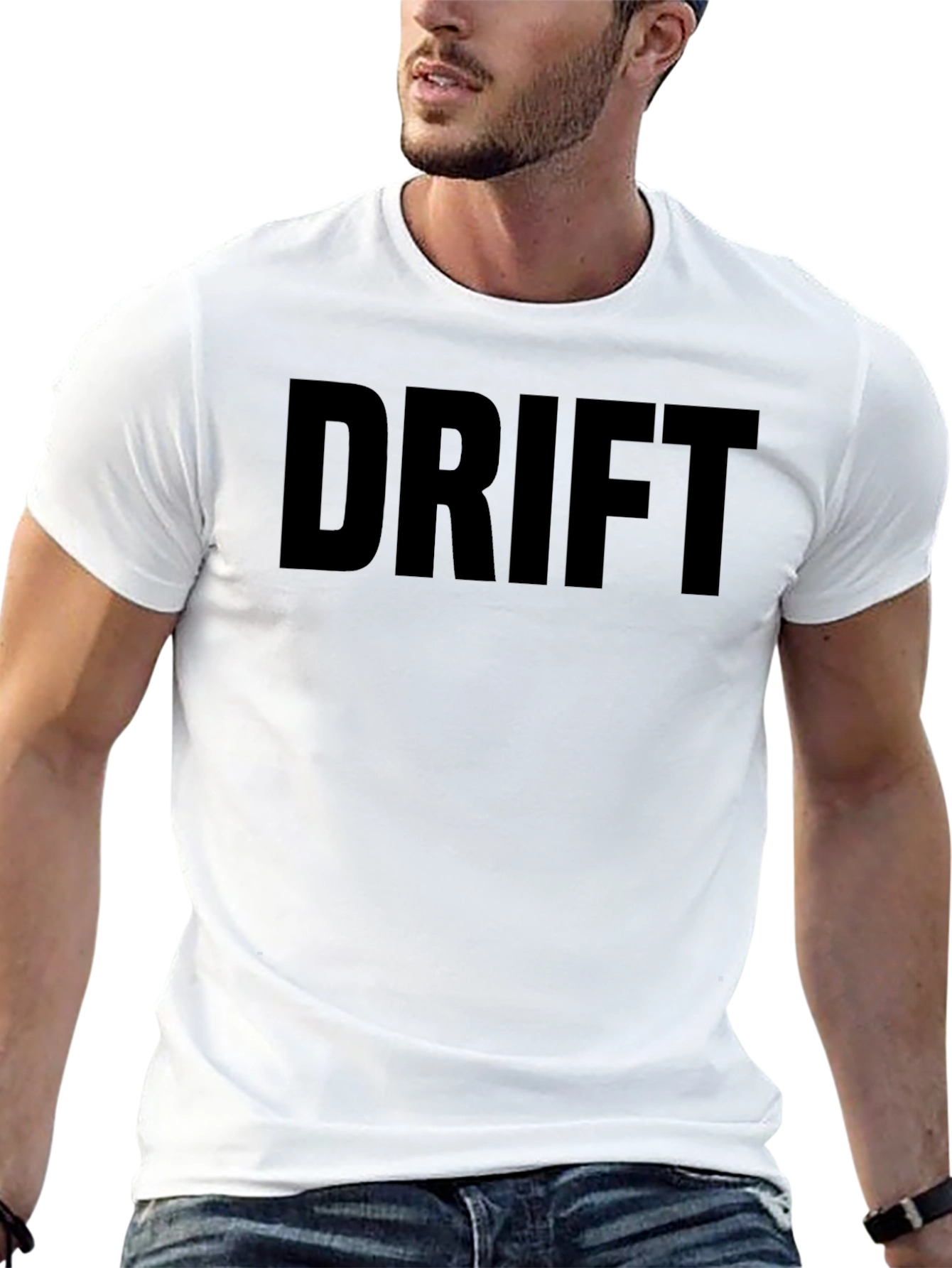 Drift Graphic Tee - Black Cotton Short Sleeve