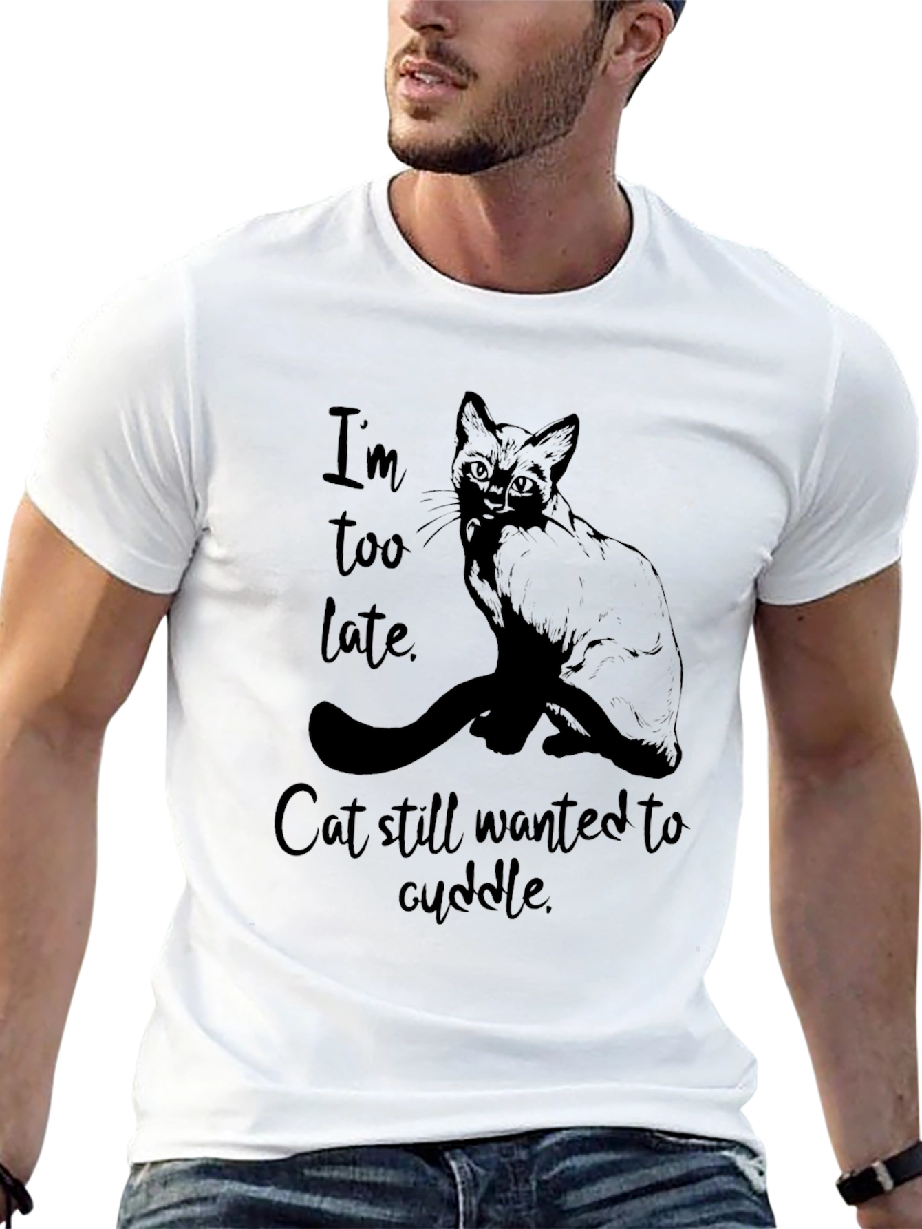 Cat Cuddle T-Shirt - Im Too Late