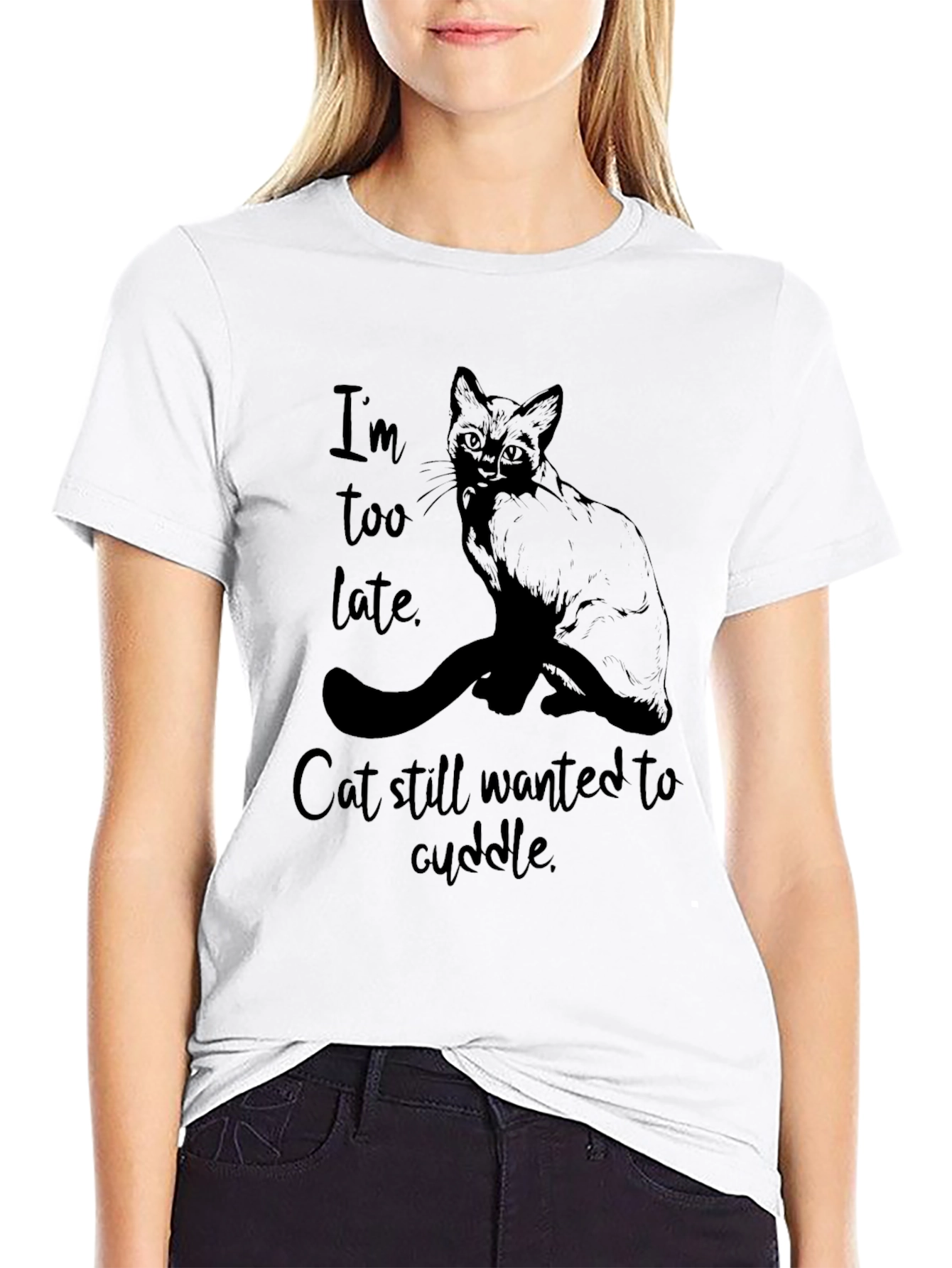 Cat Cuddle T-Shirt - Im Too Late