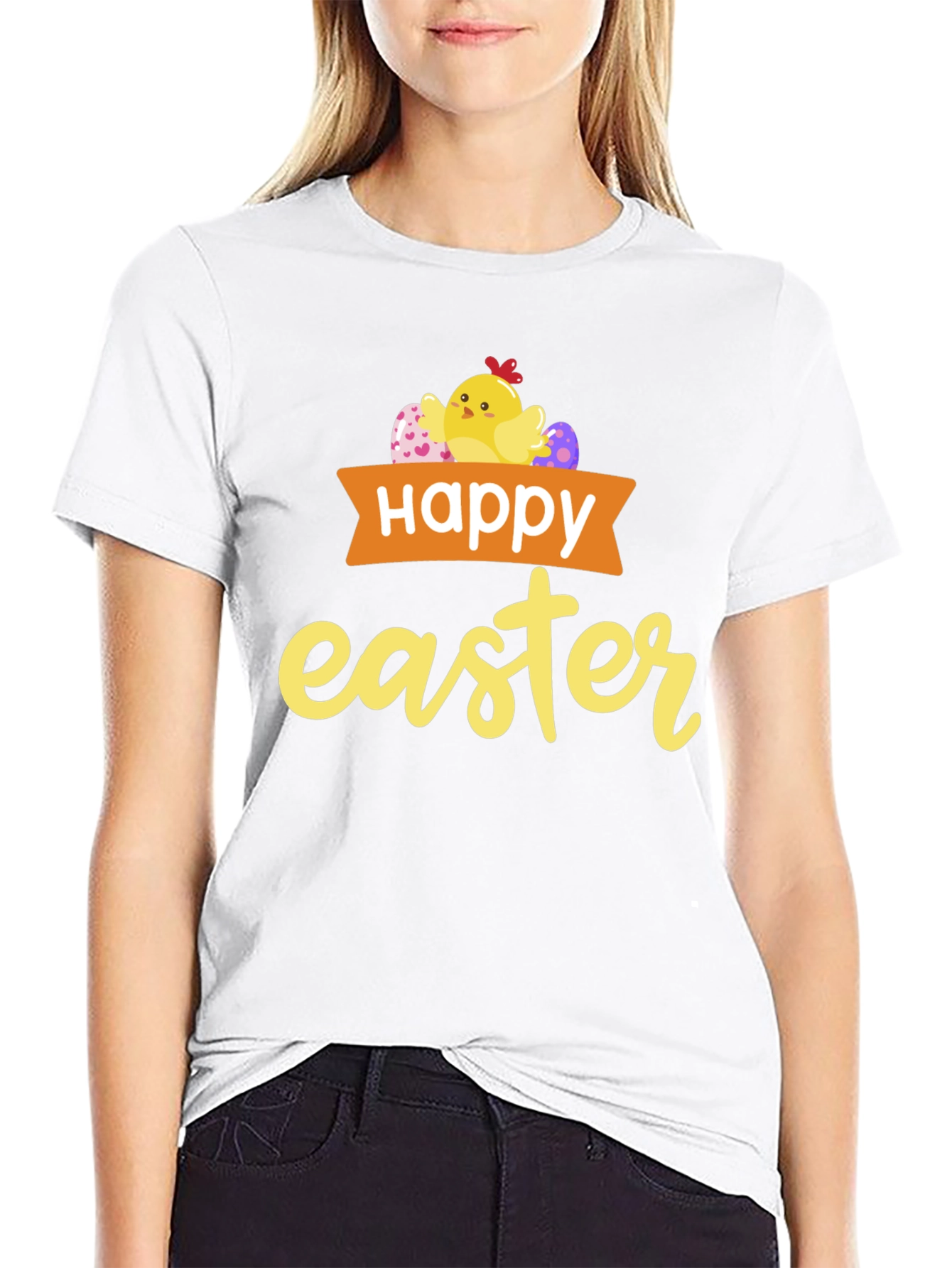 Happy Easter T-Shirt with Chick & Eggs