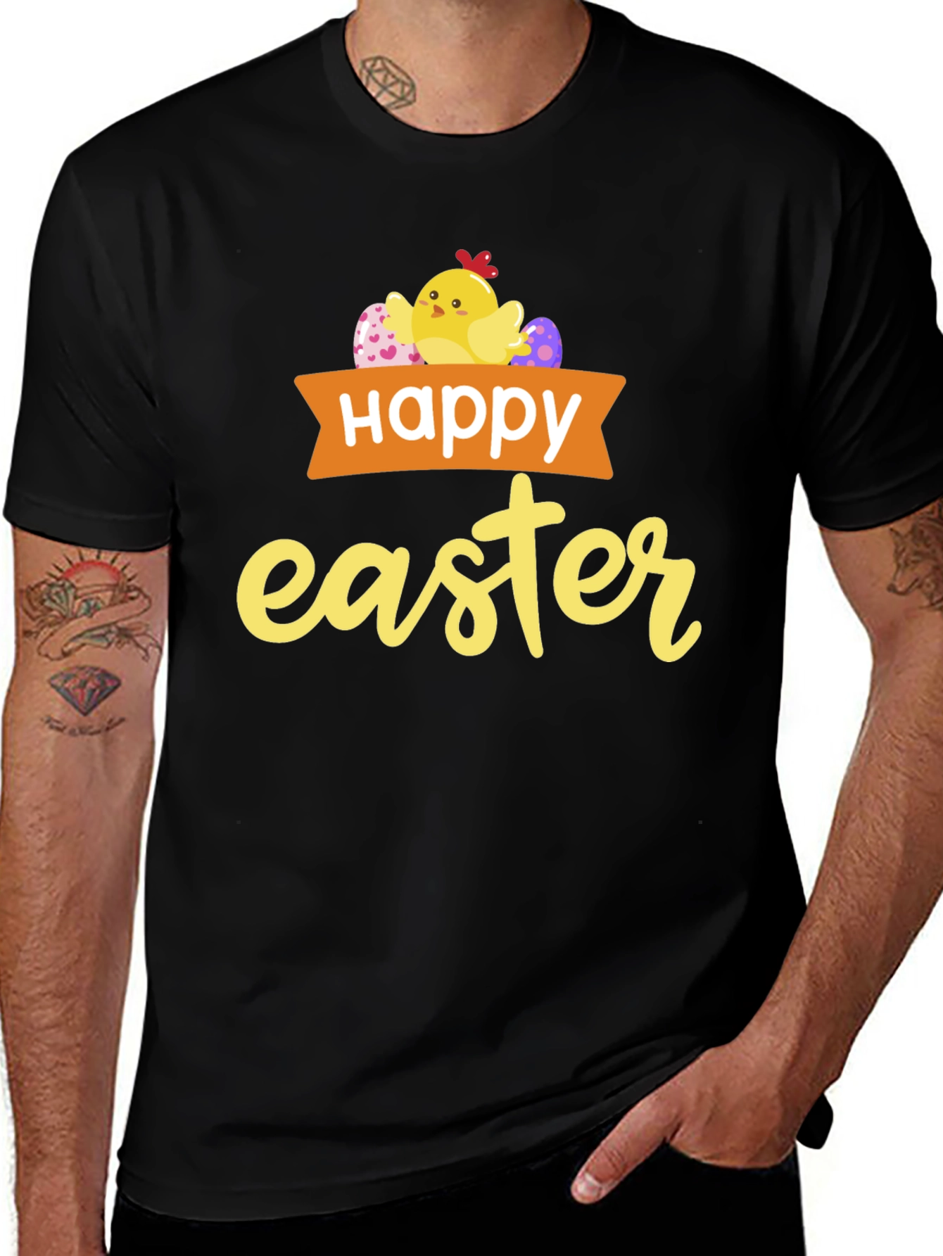 Happy Easter T-Shirt with Chick & Eggs