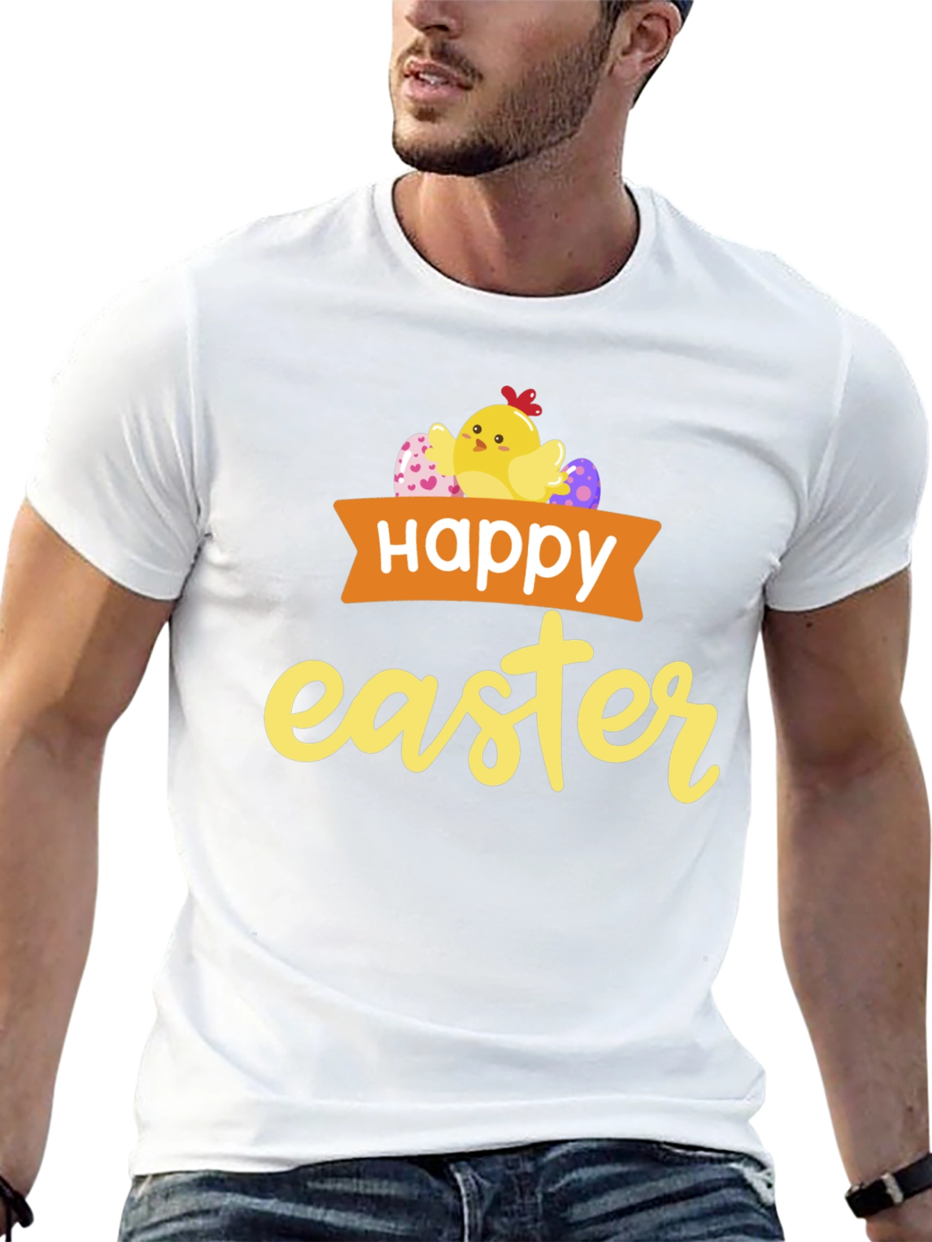Happy Easter T-Shirt with Chick & Eggs