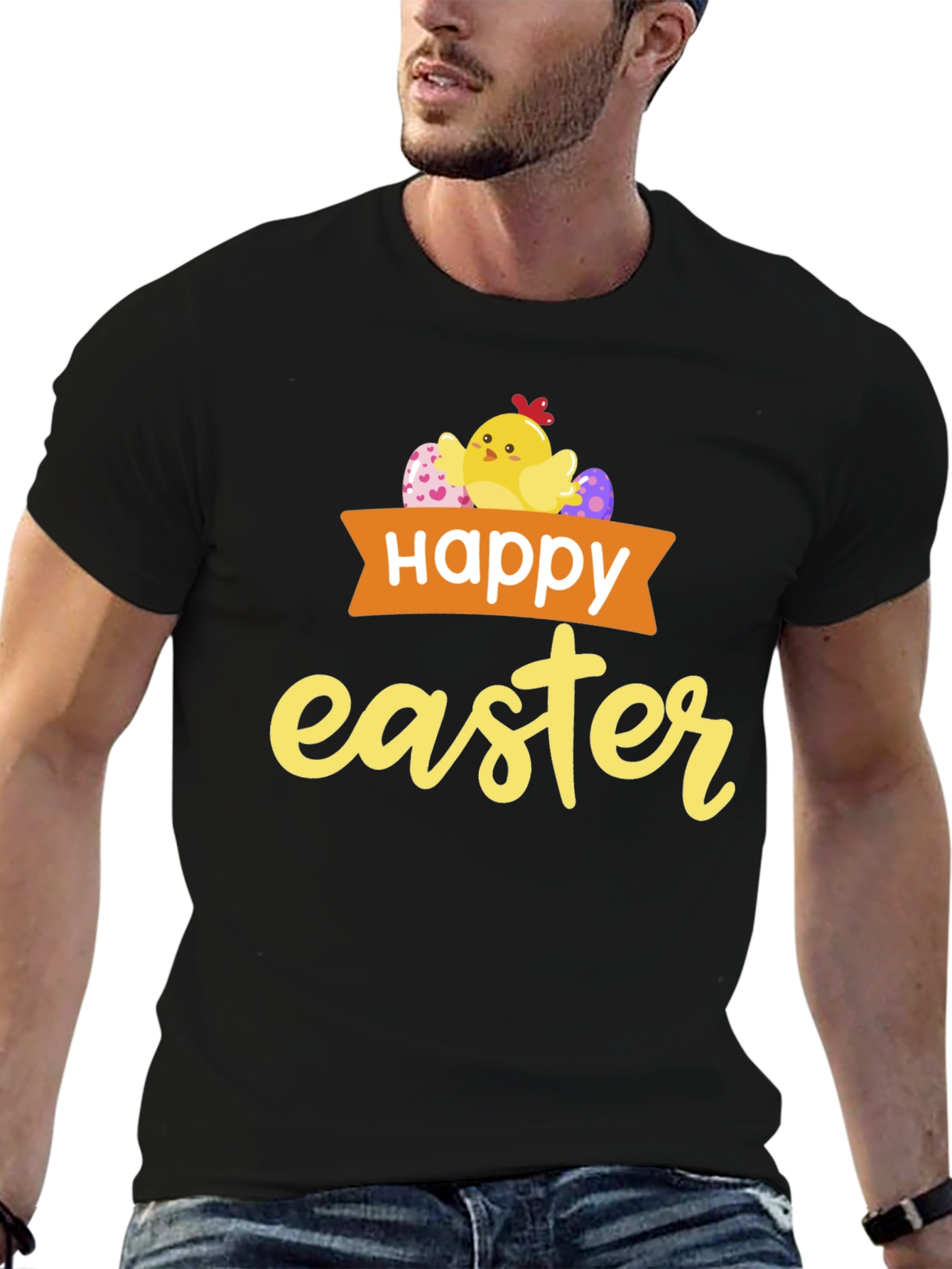 Happy Easter T-Shirt with Chick & Eggs