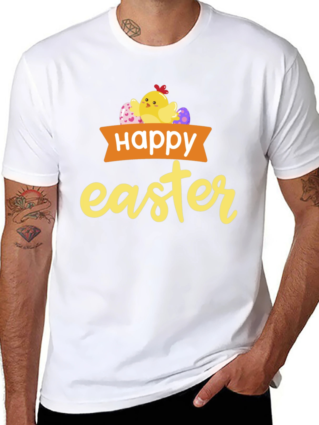 Happy Easter T-Shirt with Chick & Eggs