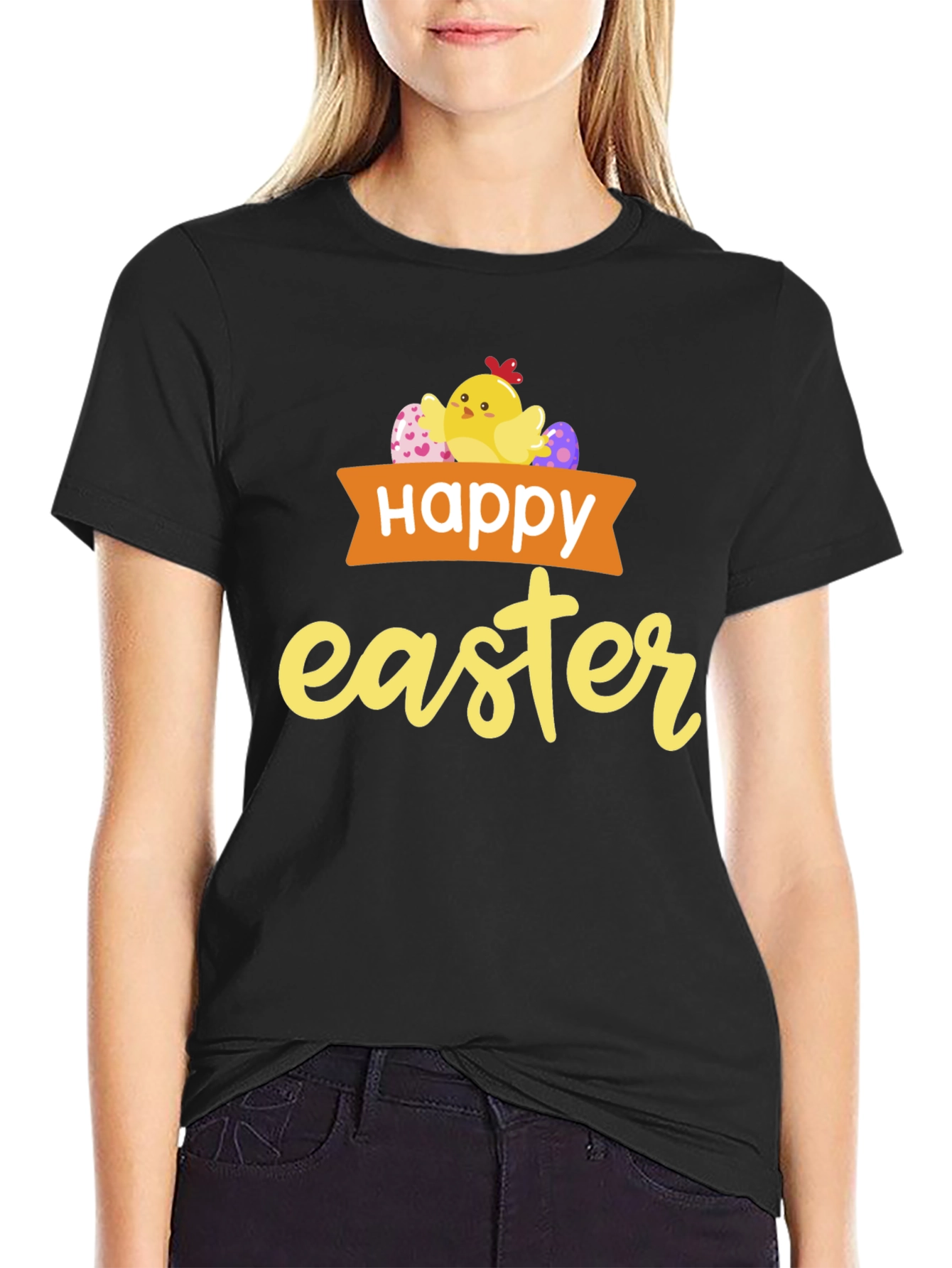 Happy Easter T-Shirt with Chick & Eggs