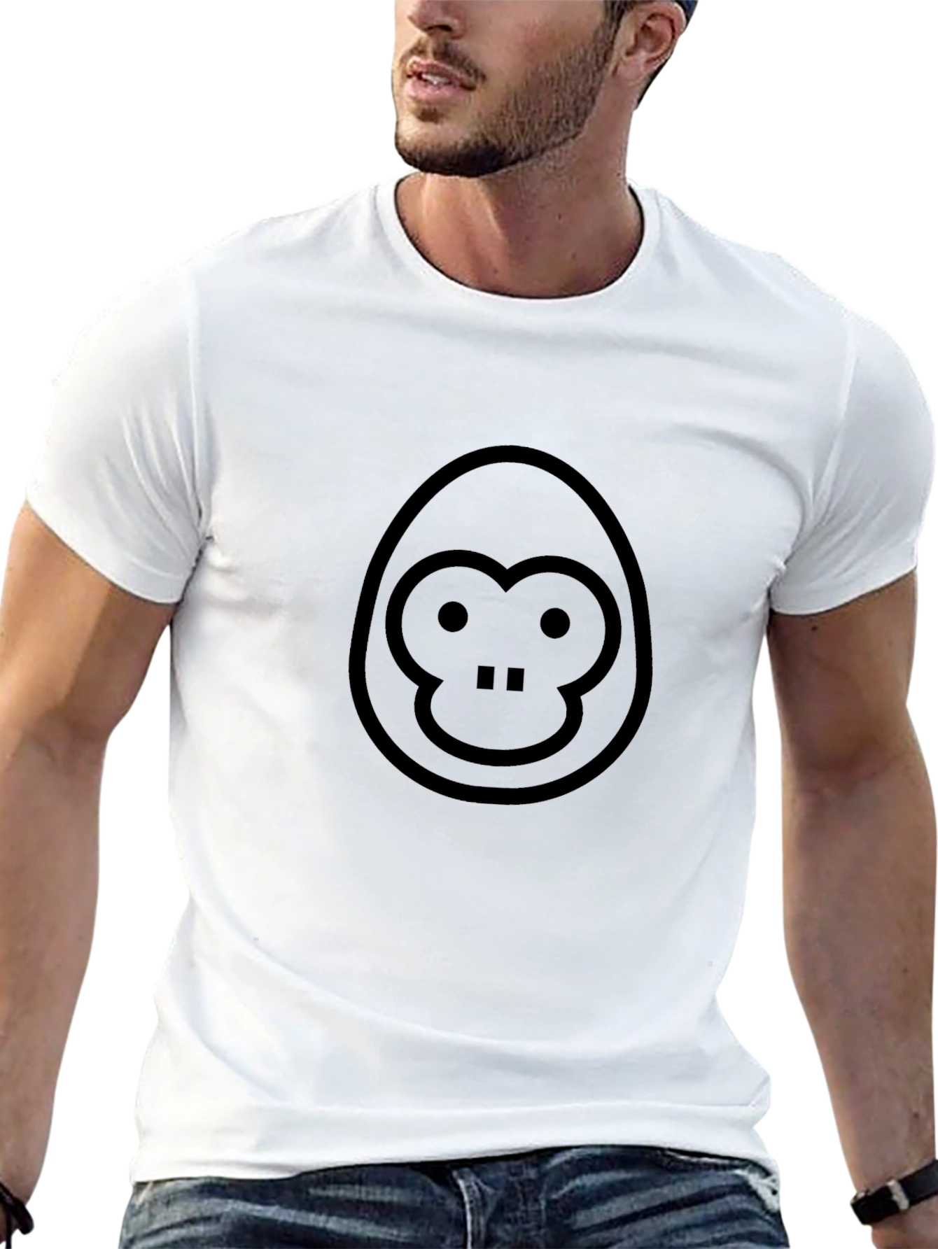 Graphic Monkey Tee - Black Cotton T-Shirt