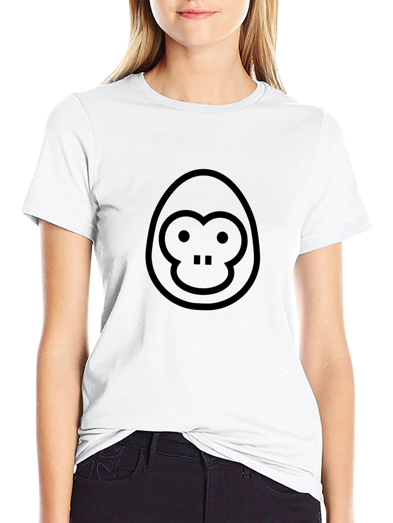 Graphic Monkey Tee - Black Cotton T-Shirt