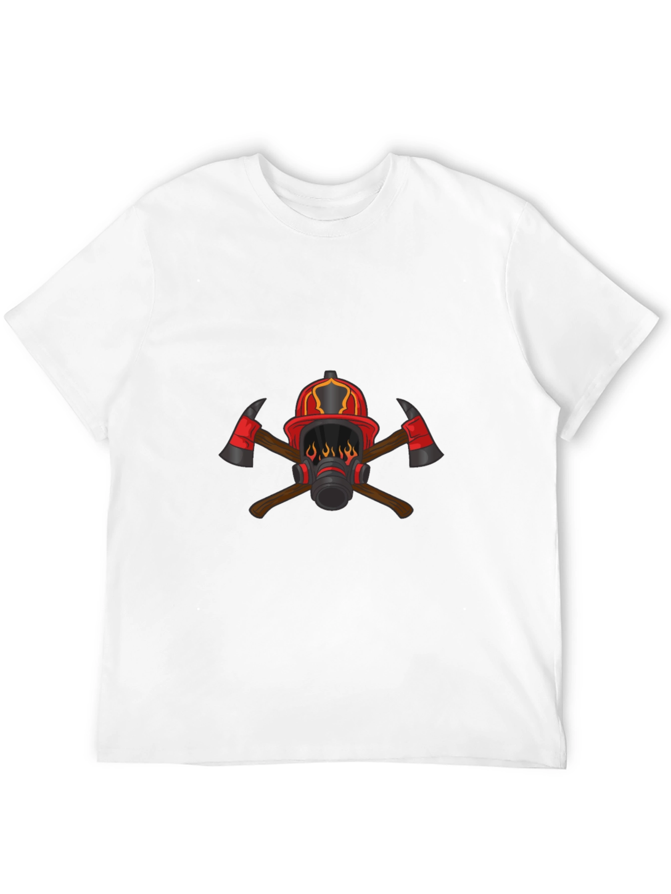 Firefighter Graphic Tee - Axes & Helmet Design