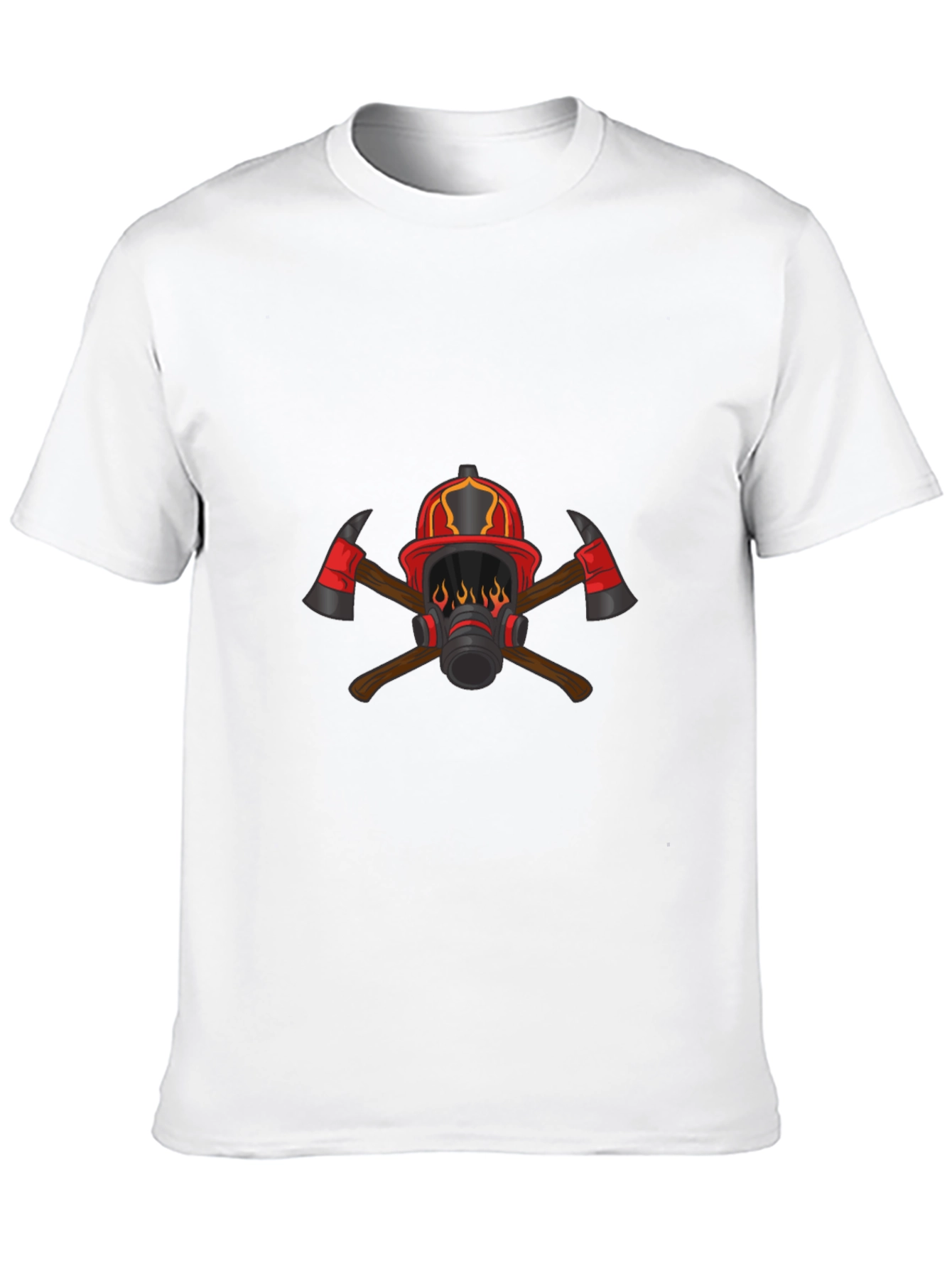 Firefighter Graphic Tee - Axes & Helmet Design