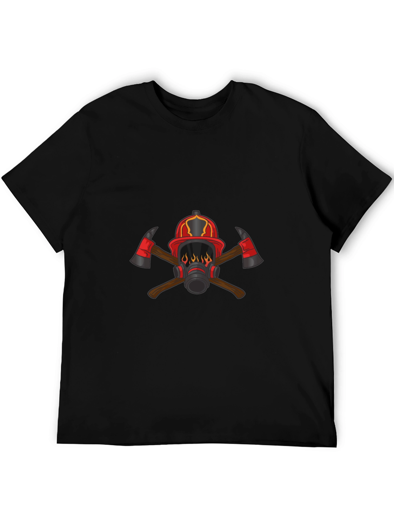 Firefighter Graphic Tee - Axes & Helmet Design