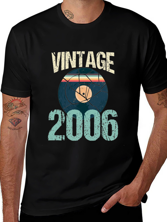 Vintage 2006 T-Shirt Record Graphic Retro Style