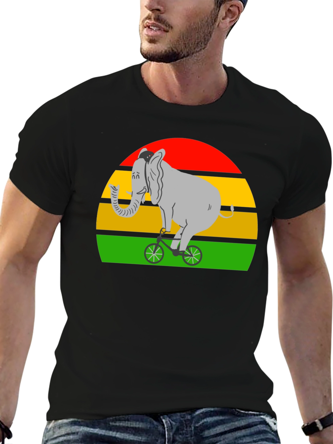 Elephant on Bicycle T-Shirt - Fun Graphic Tee