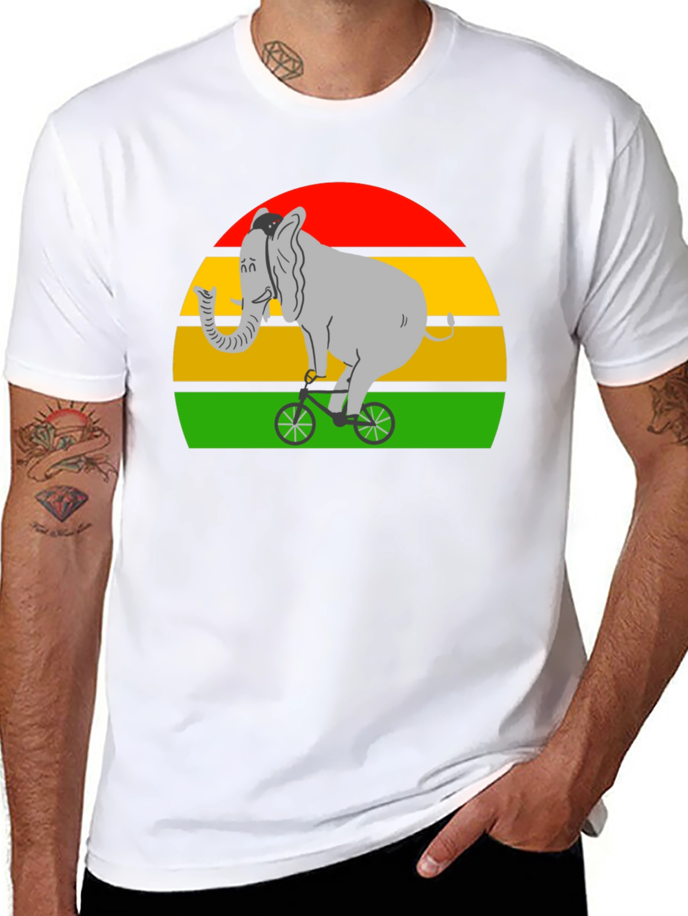 Elephant on Bicycle T-Shirt - Fun Graphic Tee