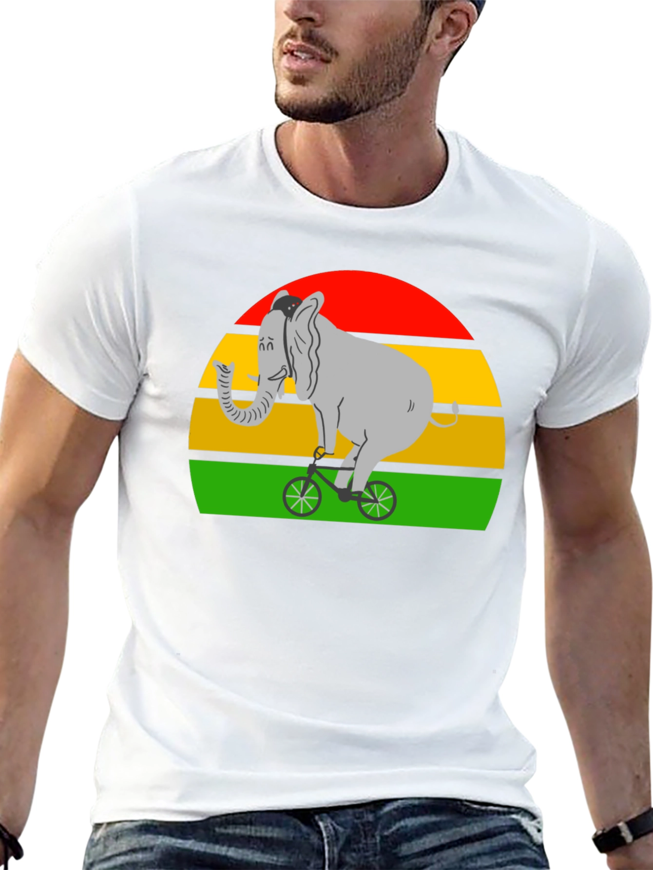 Elephant on Bicycle T-Shirt - Fun Graphic Tee