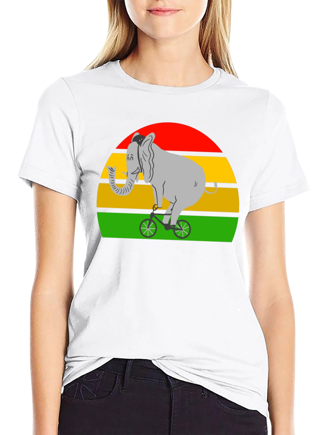Elephant on Bicycle T-Shirt - Fun Graphic Tee