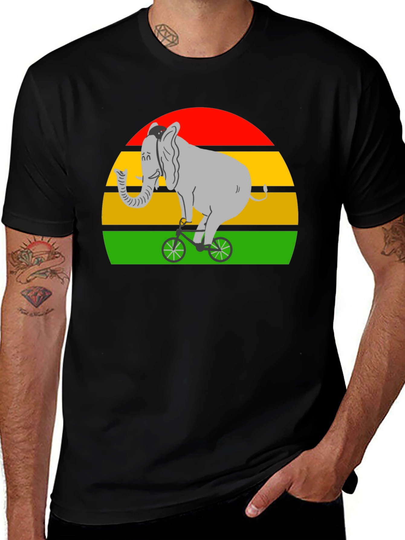 Elephant on Bicycle T-Shirt - Fun Graphic Tee
