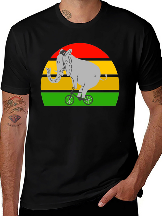Elephant on Bicycle T-Shirt - Fun Graphic Tee