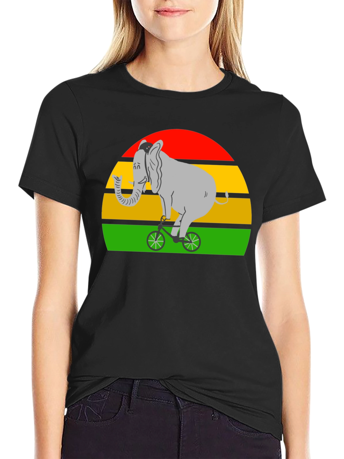 Elephant on Bicycle T-Shirt - Fun Graphic Tee