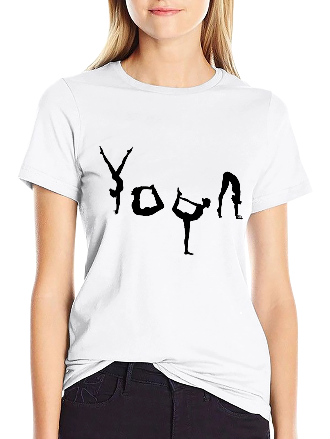Yoga Pose Graphic T-Shirt - Black