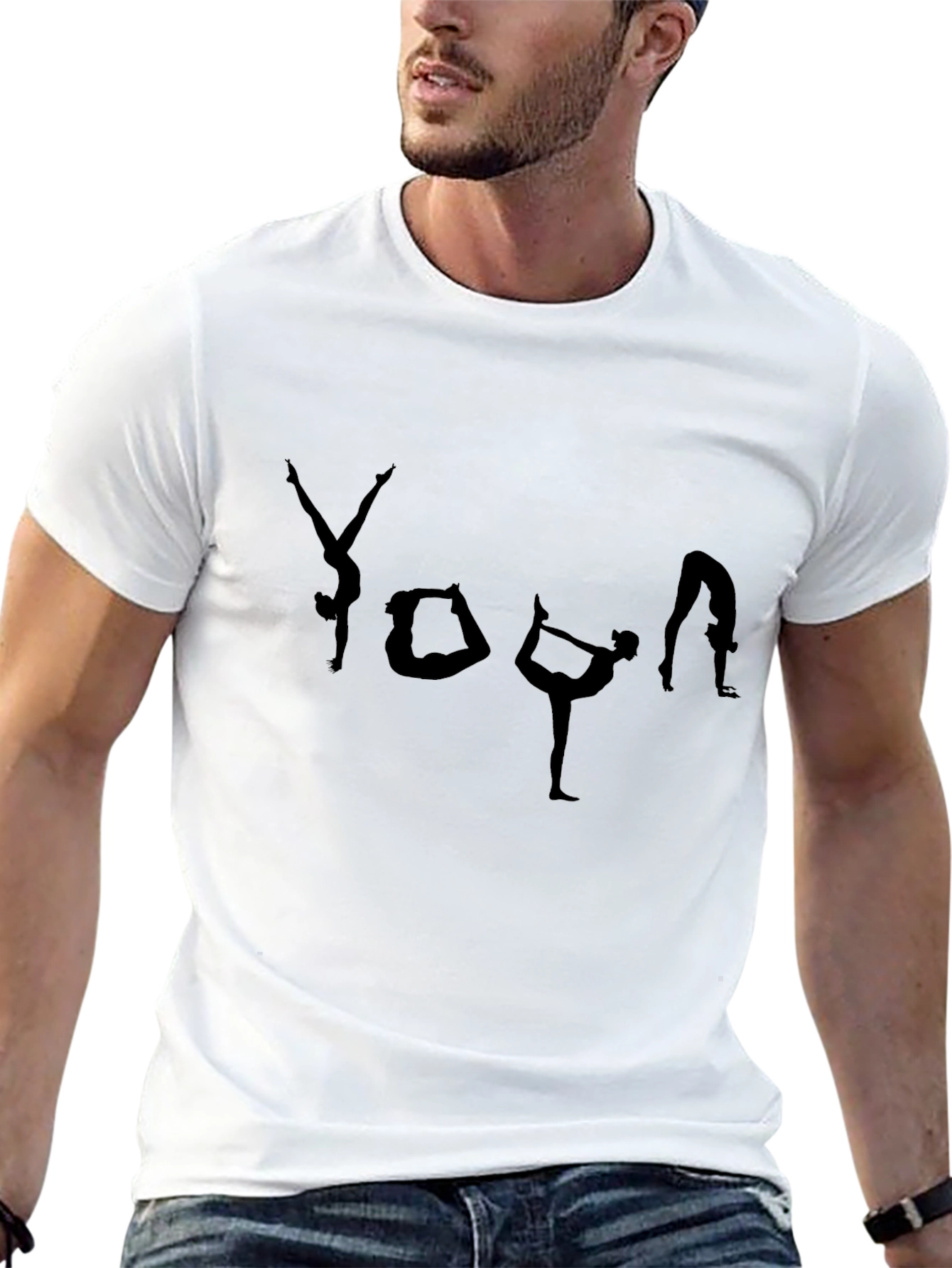 Yoga Pose Graphic T-Shirt - Black