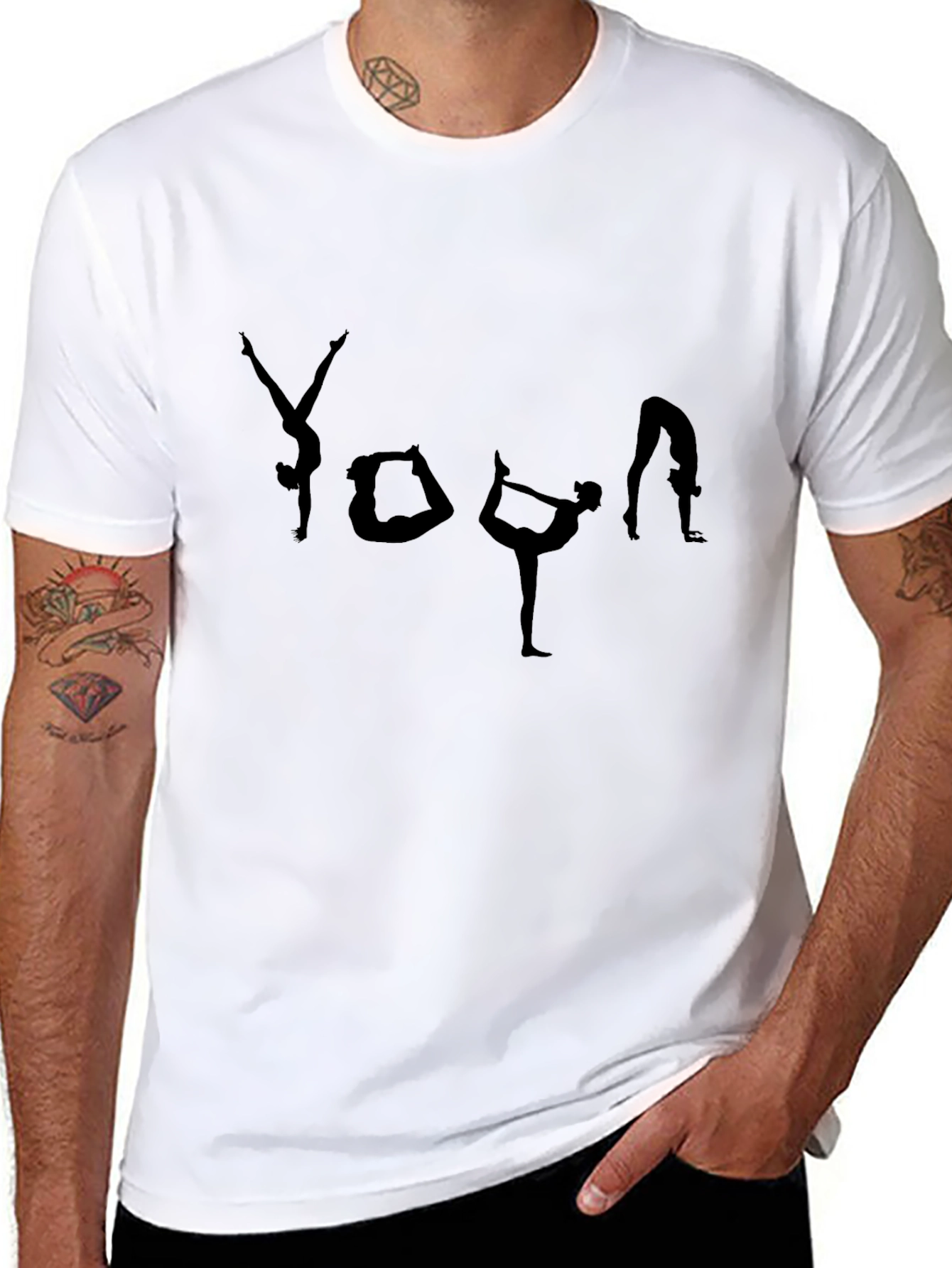 Yoga Pose Graphic T-Shirt - Black