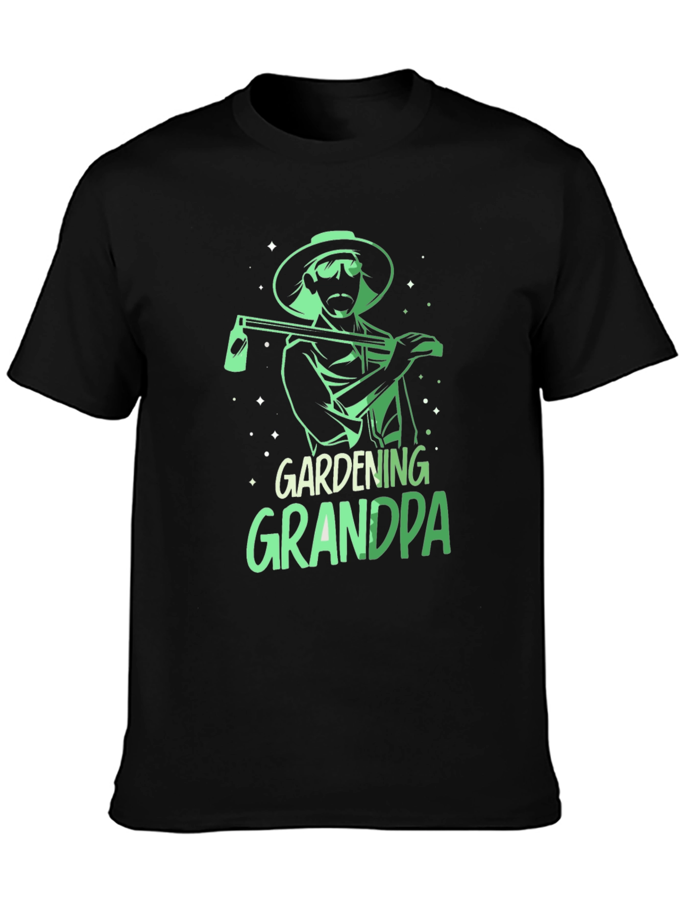 Gardening Grandpa T-Shirt - Black Graphic Tee