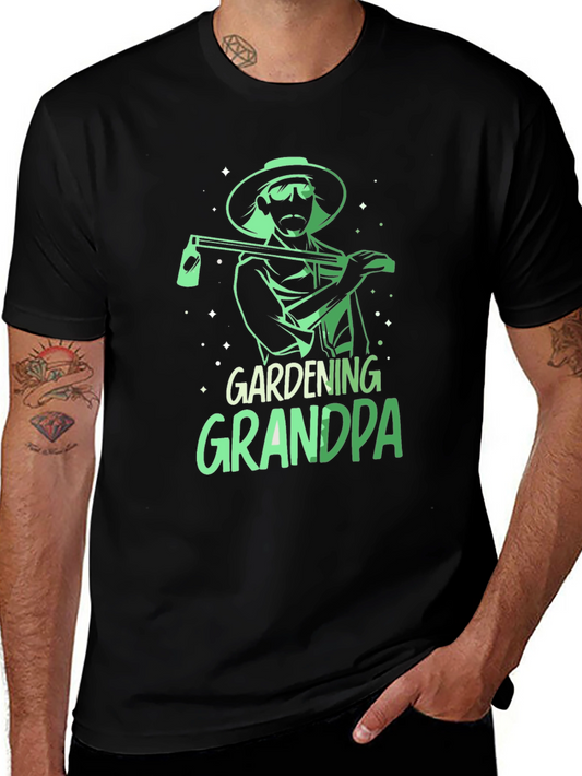 Gardening Grandpa T-Shirt - Black Graphic Tee