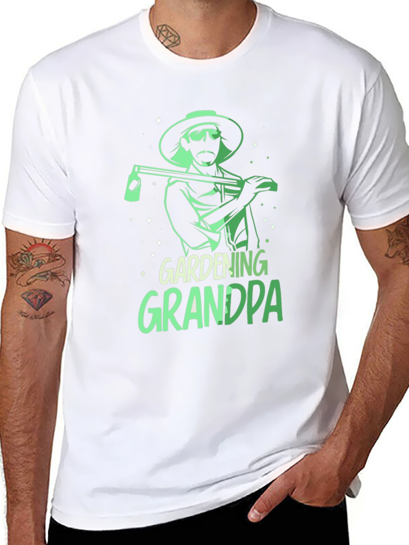 Gardening Grandpa T-Shirt - Black Graphic Tee