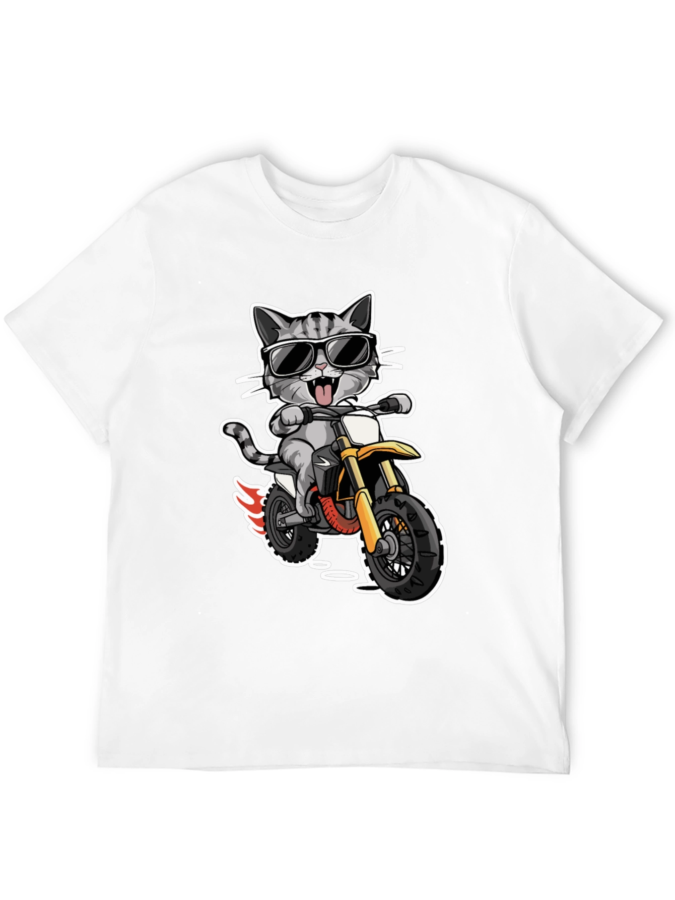 Cool Cat Rider T-Shirt - Motorcycle Kitten Tee