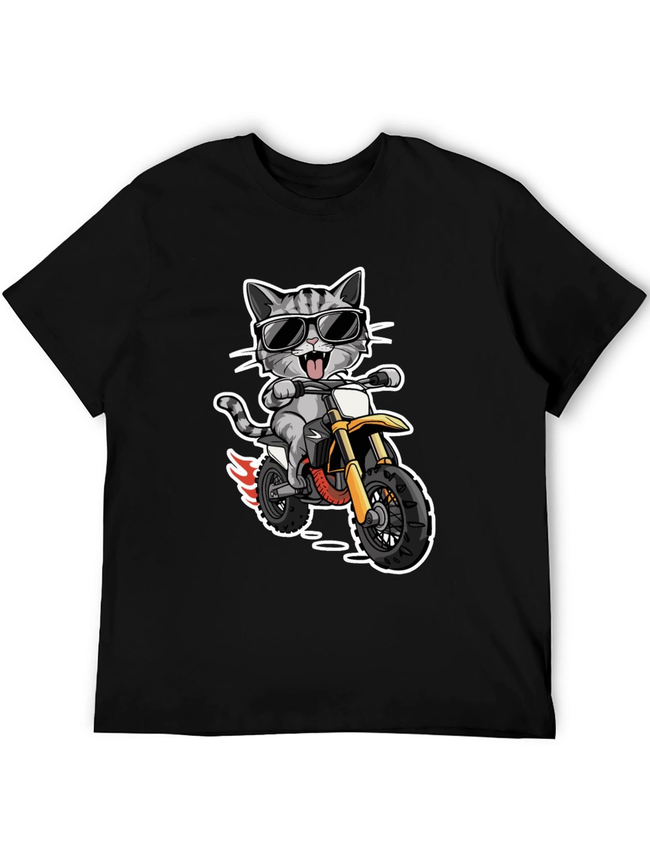 Cool Cat Rider T-Shirt - Motorcycle Kitten Tee