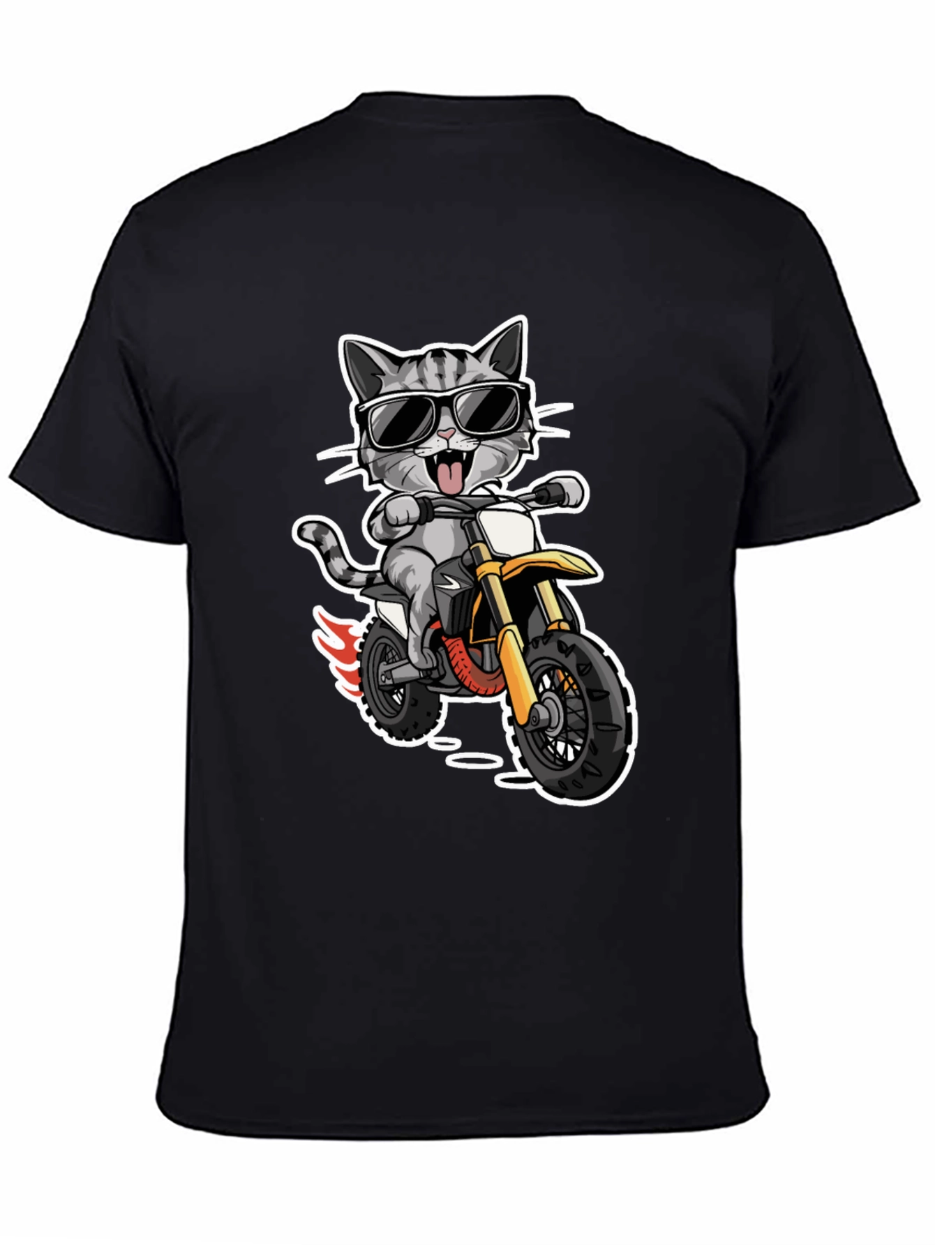Cool Cat Rider T-Shirt - Motorcycle Kitten Tee